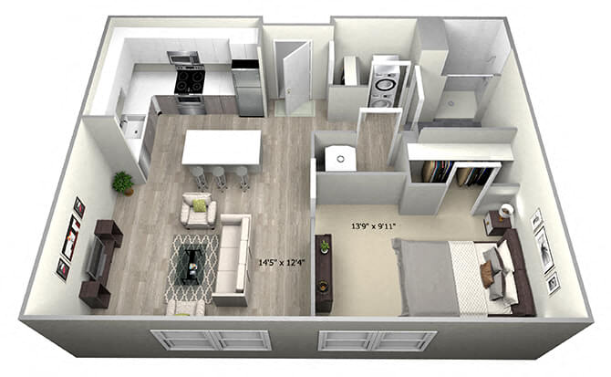 1 Bed 1 Bath TruaD Floor Plan at 735 Truman, Massachusetts, 02136