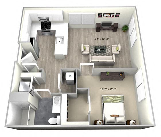 1 Bed 1 Bath TruaM Floor Plan at 735 Truman, Massachusetts, 02136