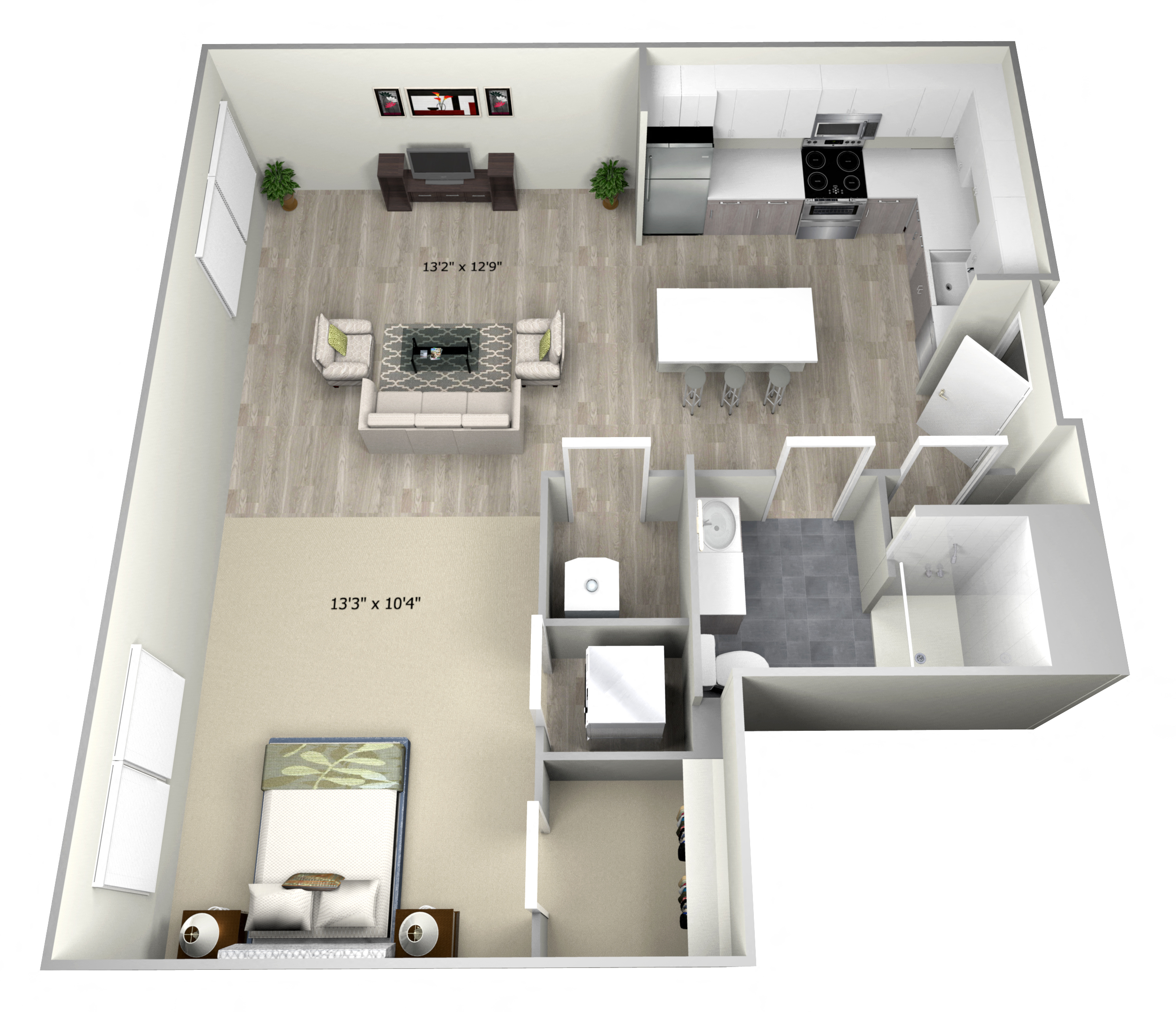 TrudS 590 Sq.Ft. Floor Plan at 735 Truman, Hyde Park, MA