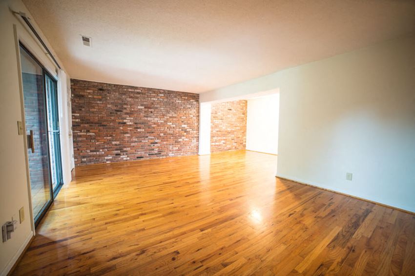 Living Room with Exposed Brick