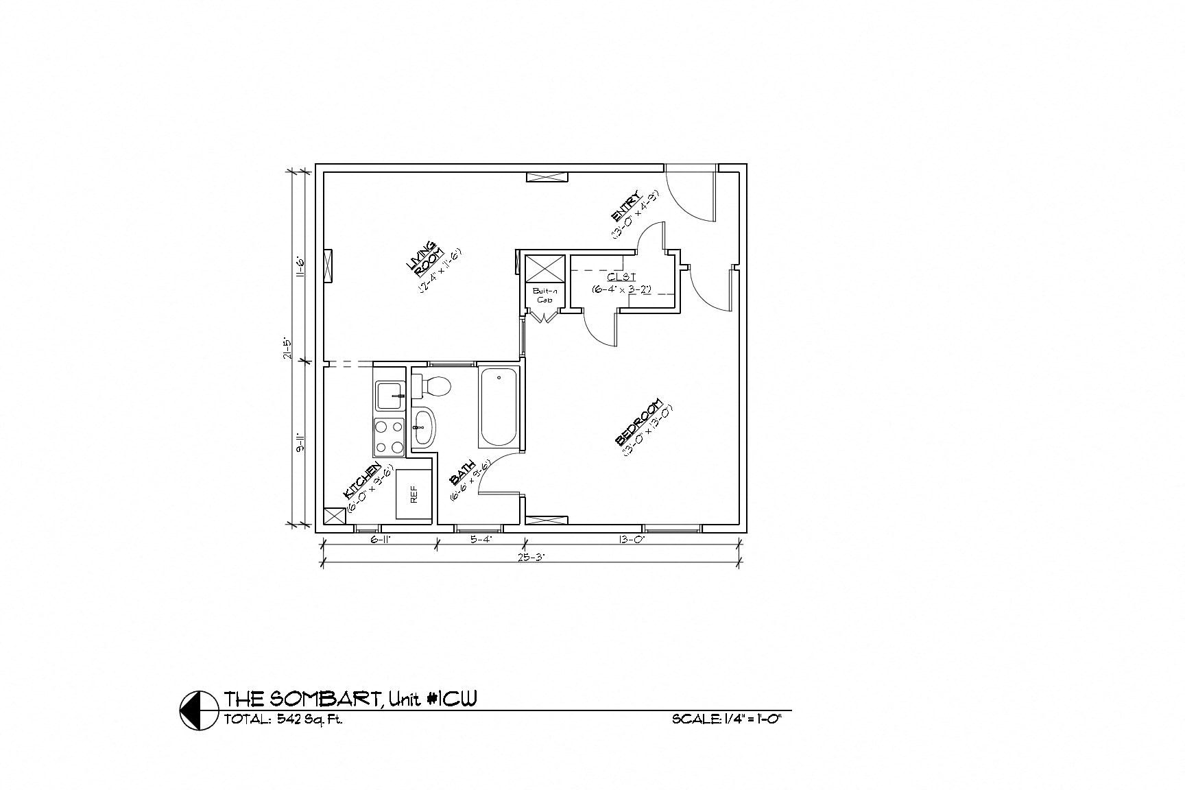 1 Bedroom, 1 Bath - Small