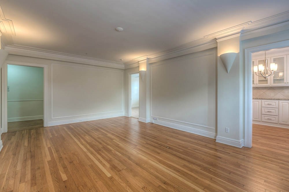 1 Bedroom with hardwood floors and spacious floor plan