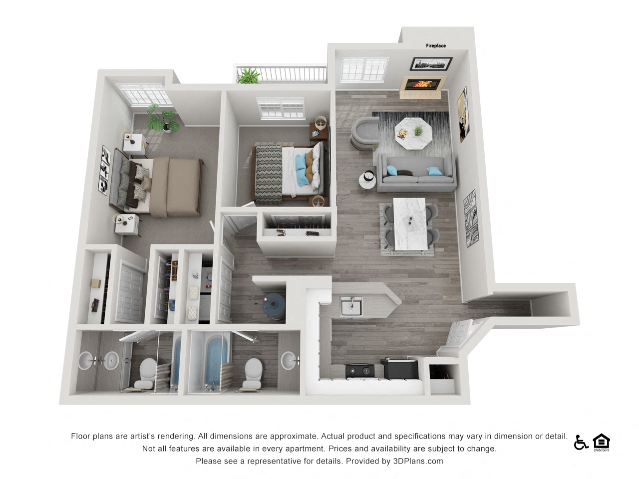 The Hamptons  Apartments The Brookhaven Floorplan