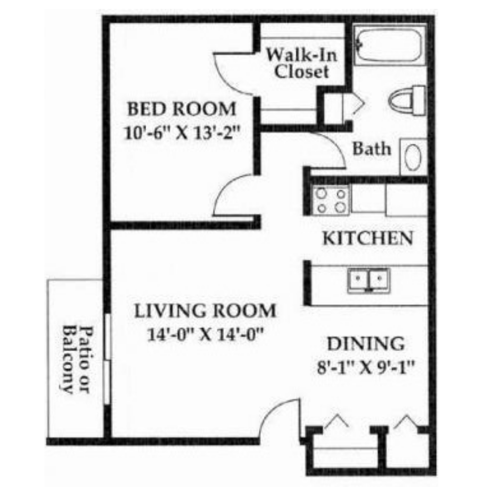 Floor Plans of Maple Brooke Apartments in Kalamazoo, MI