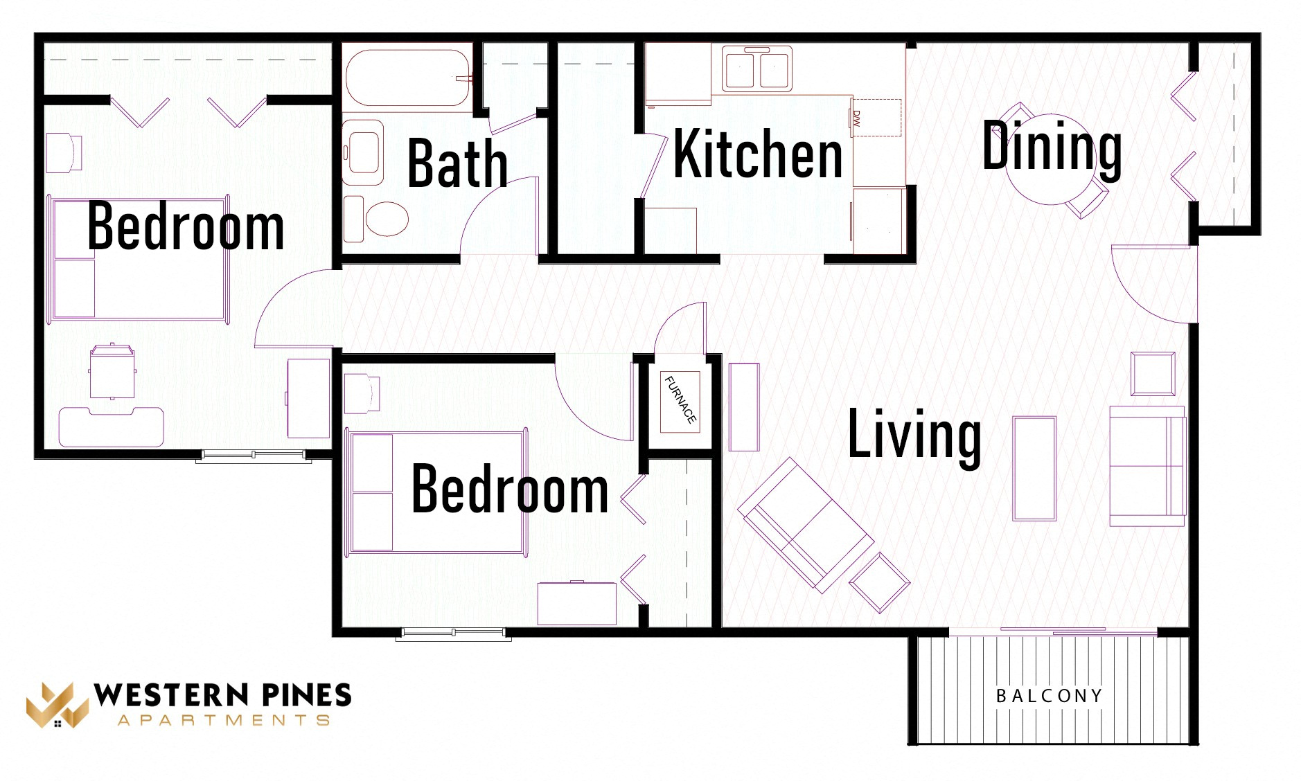 Two Bedroom One Bathroom