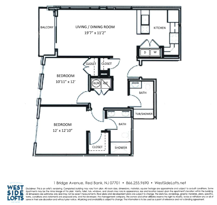 Floor Plans of West Side Lofts in Red Bank, NJ