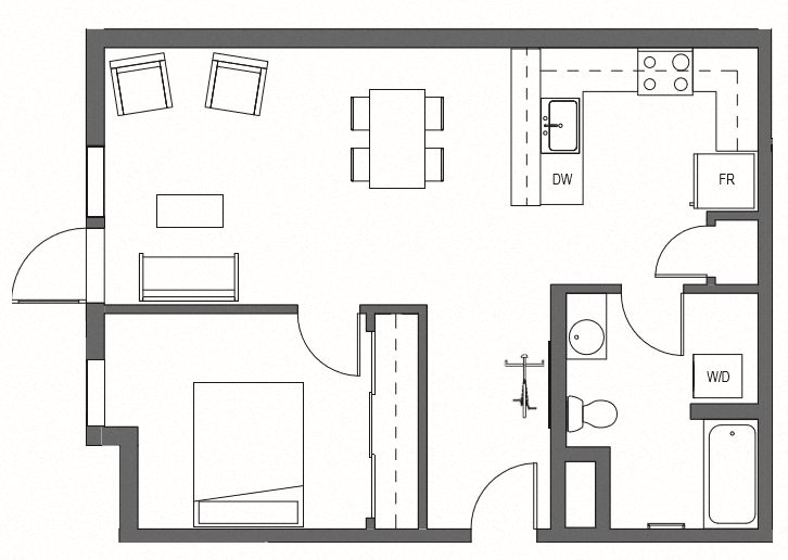 One Bedroom A4 at Decibel on 12th, Washington, 98122
