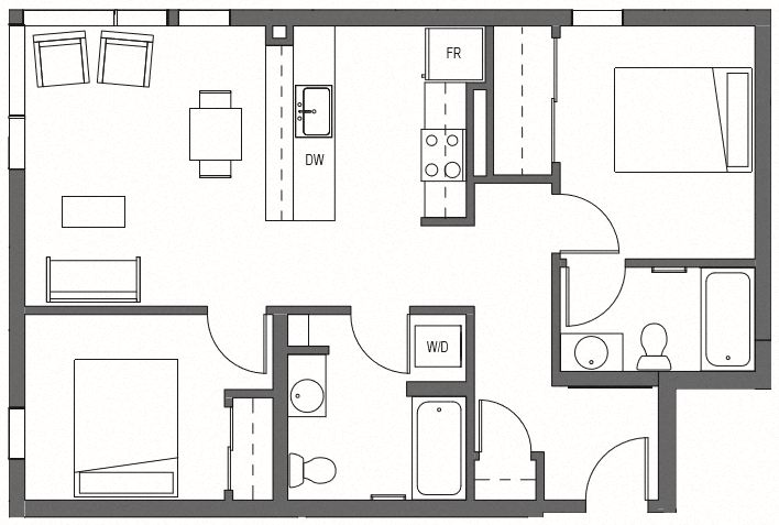 Two Bedroom B2 at Decibel on 12th, Washington, 98122