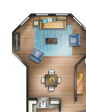 1 Bedroom - 1H Floor plan 1 Bedroom - 1H Floor plan at The Saratoga Apartments, Washington, 20008