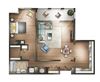 Floor plan Floor plan at The Saratoga Apartments, Washington