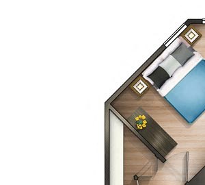2 Bedroom 2C 13 Floor plan 2 Bedroom 2C 13 Floor plan at The Saratoga Apartments, Washington, DC