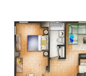 One BR 21 Floor plan One BR 21 Floor plan at The Chesapeake, Washington, DC