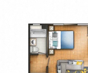 Studio 04 Floor plan Studio 04 Floor plan at The Chesapeake, Washington, DC