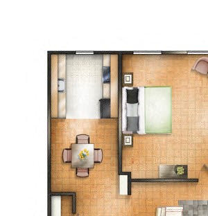 One BR 16 Floor plan One BR 16 Floor plan at The Chesapeake, Washington