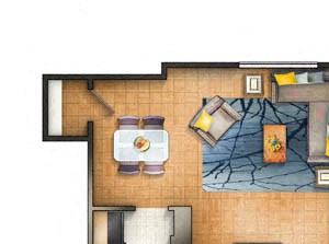 One BR 14 Floor plan One BR 14 Floor plan at The Chesapeake, DC