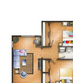 2 BR 22 Floor plan 2 BR 22 Floor plan at The Chesapeake, Washington, DC