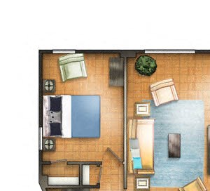 One BR 17 Floor plan One BR 17 Floor plan at The Chesapeake, Washington, 20008