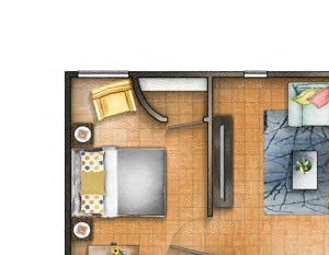 One BR 15 Floor plan One BR 15 Floor plan at The Chesapeake, DC, 20008