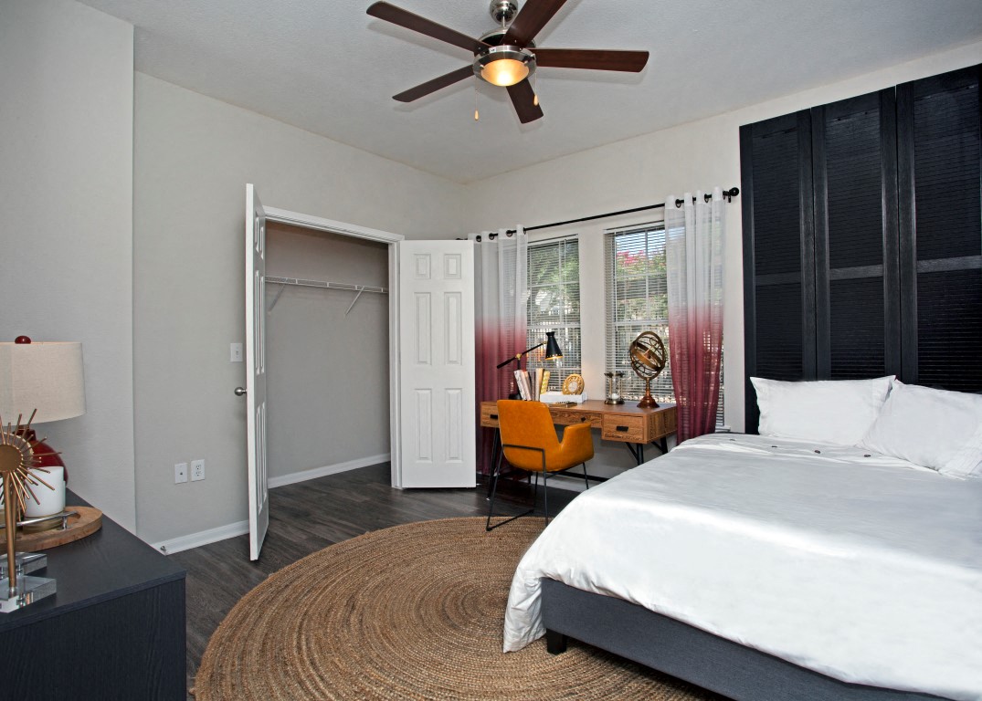 Comfortable Bedroom at Saddle Creek Apartments, Austin, Texas