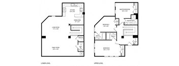 1755 Square-Feet 3 Bed 3.5 Bath Floor Plan at Oaklawn, Washington, 20010