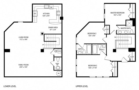 1755 Square-Feet 3 Bed 3.5 Bath Floor Plan at Oaklawn, Washington, 20010