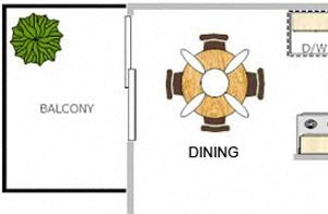 1 bedroom/1 bath floorplan