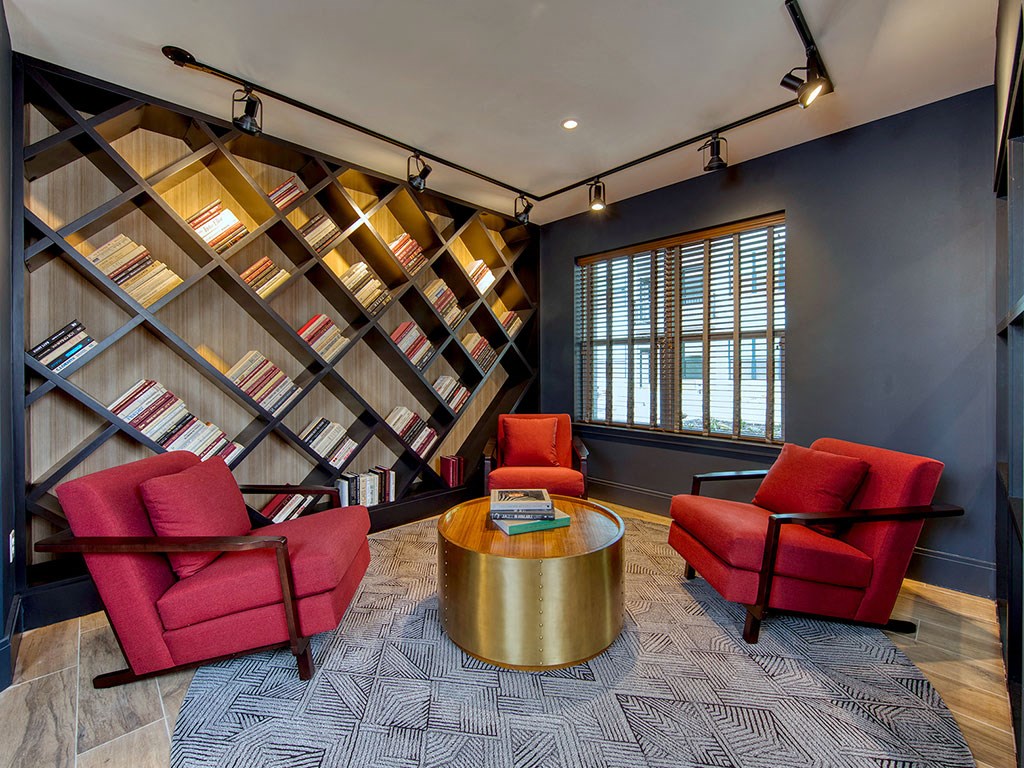 Cozy Relaxing Library Room at One Harrison, New Jersey