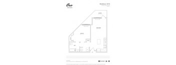 Residence A17A 1 Bed 1 Bath Floor Plan at One Harrison, Harrison, NJ