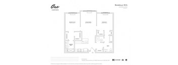 Residence B3A 2 Bed 2 Bath Floor Plan at One Harrison, New Jersey