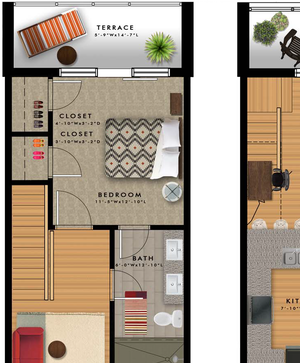 1 Bedroom, 1.5 Bathrooms