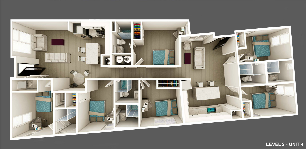 a rendering of a 3d floor plan of a house