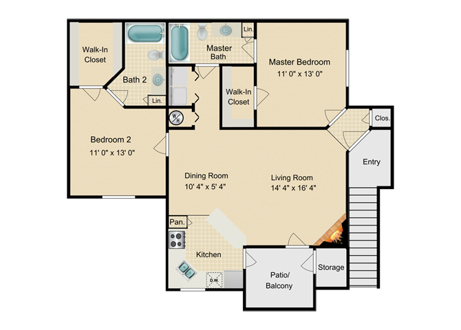 Bermuda Floor Plan at Fourteen01, Florida, 32811