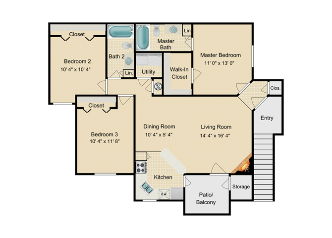 Grand Kayman Floor Plan at Fourteen01, Orlando, FL, 32811