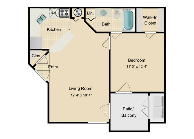 Nassau Floor Plan at Fourteen01, Orlando, 32811