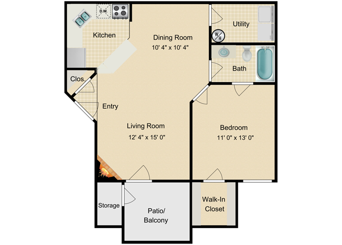 St.Kitts Floor Plan at Fourteen01, Orlando, Florida