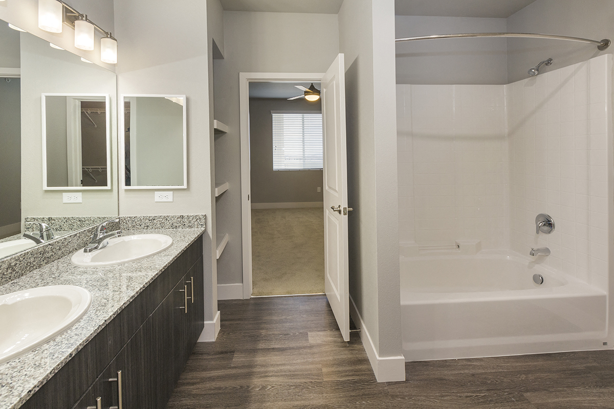 Luxury Colorado Springs Apartments with Double Vanity Sink Bathroom