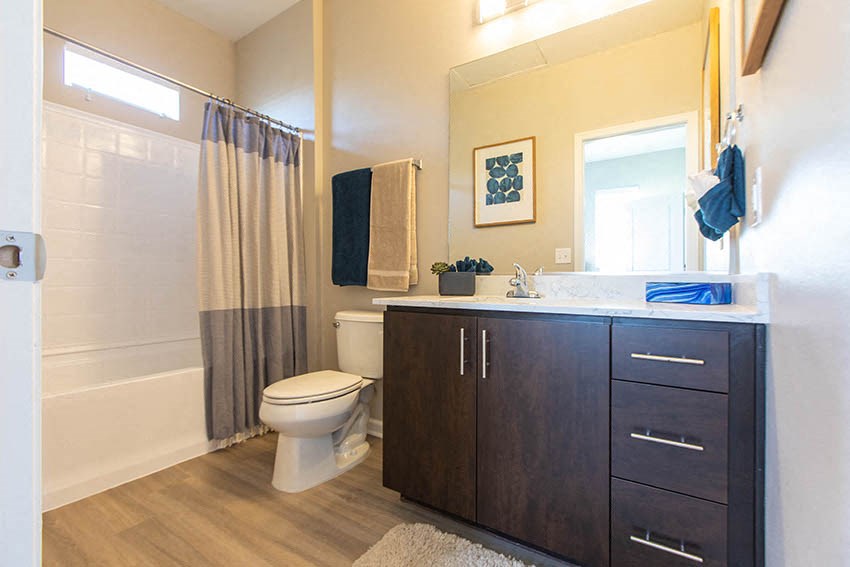 a bathroom with a toilet and a shower and a sink