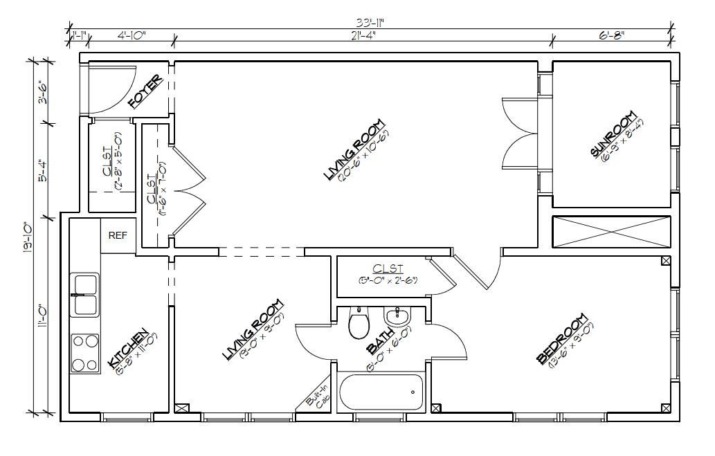 1 Bedroom, 1 Bathroom - 3