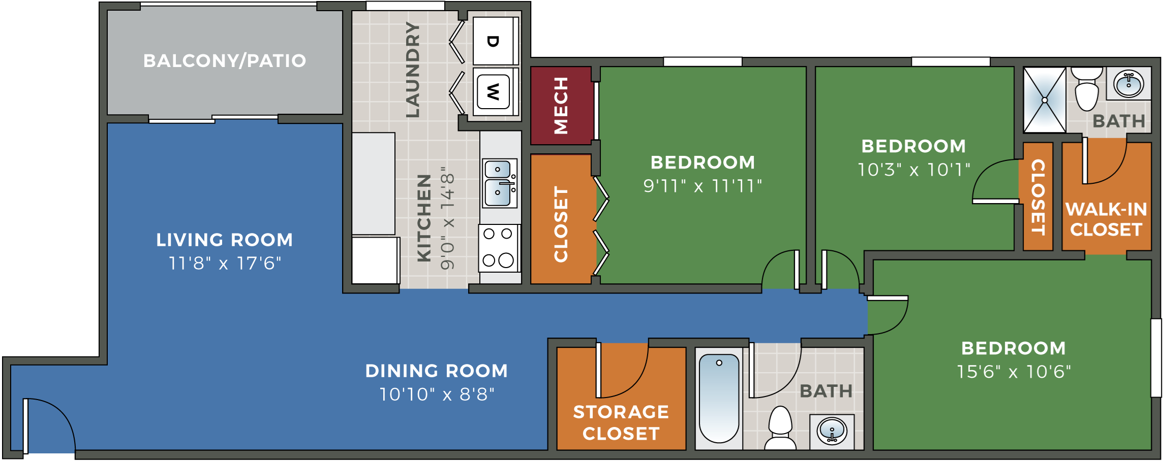 1, 2 & 3 Bedroom Apartments| Hethwood Apartments
