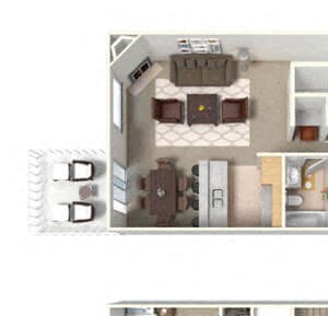 three bedroom townhome floor plan