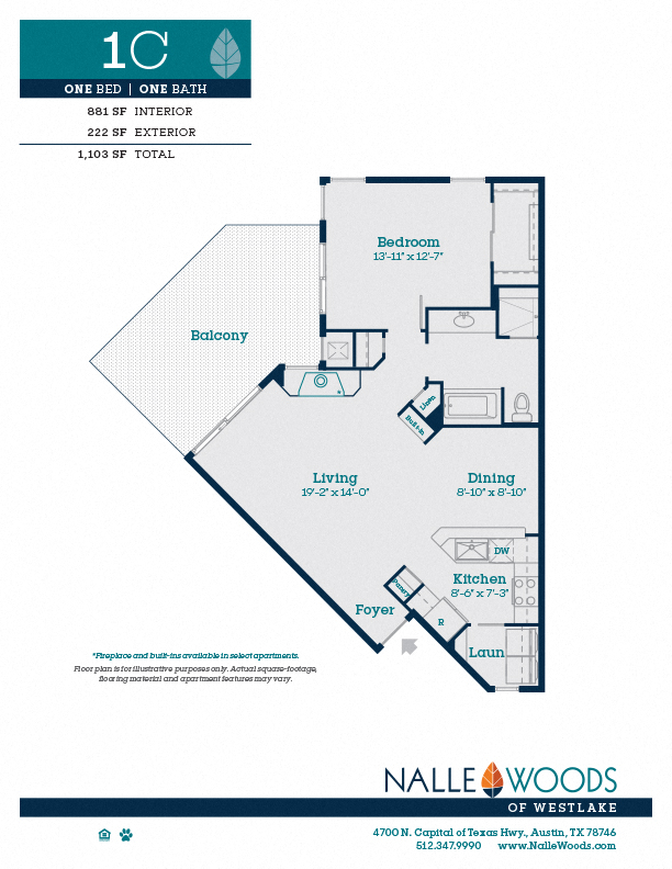 floorplans_1C at Nalle Woods of Westlake, Texas