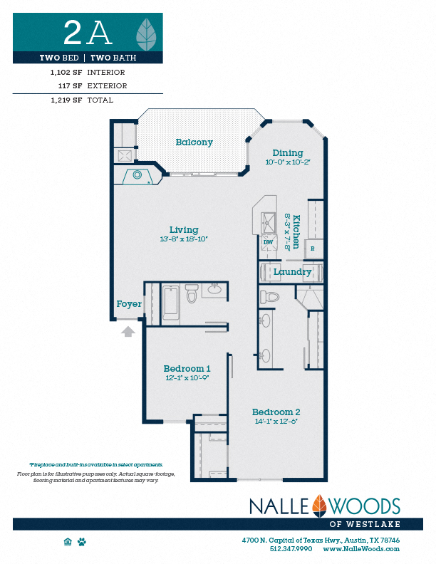 floorplans_2A at Nalle Woods of Westlake, Texas, 78746