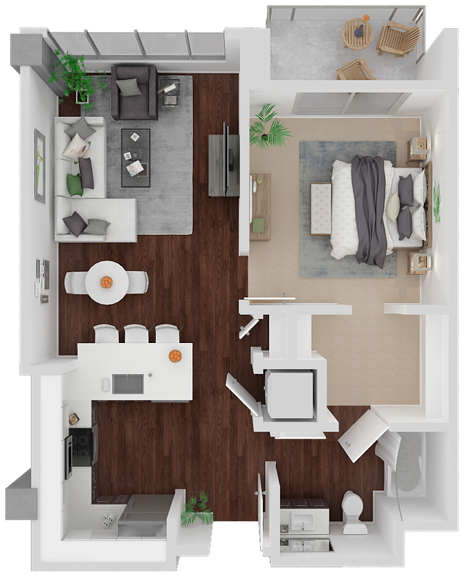 Venn 1 Bed 1 Bath 682 Sq.Ft. Floor Plans at Venn Apartments, San Francisco, CA