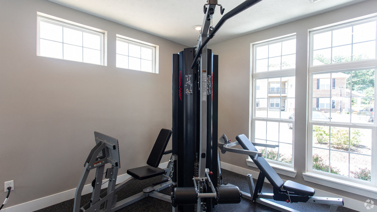 24/7 access to a full service fitness center  at The Flats on Houk, Delaware, Ohio