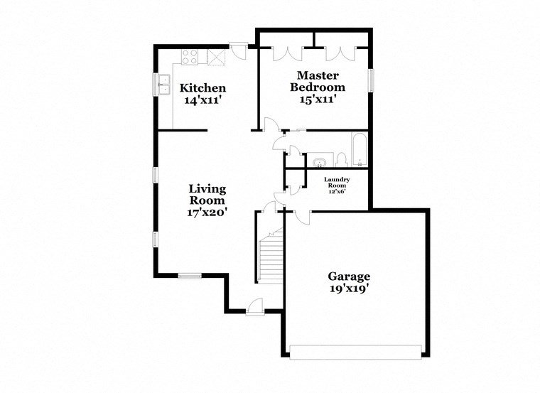 a floor plan of a house with two floors and a garage