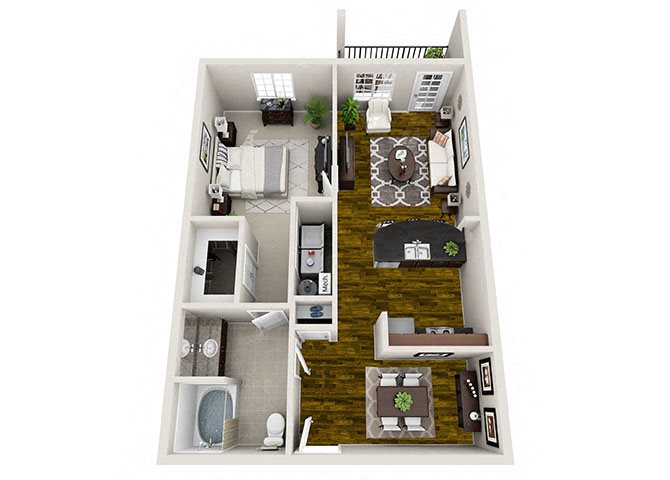 1 Bed / 1 Bath Floor Plan 1 Bed / 1 Bath Floor Plan