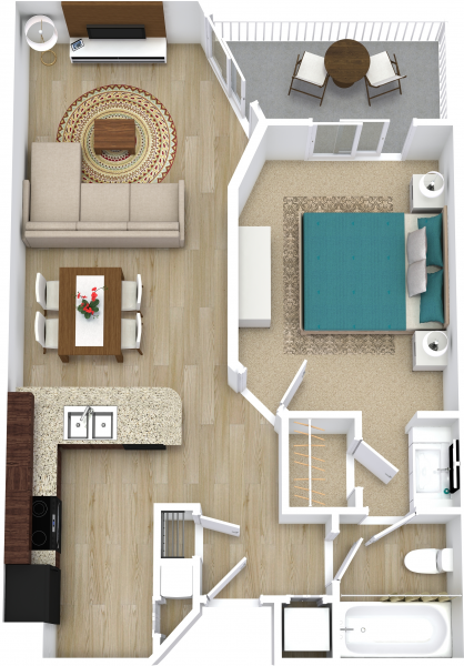 One Bedroom Apartment - Pompano Floorplan