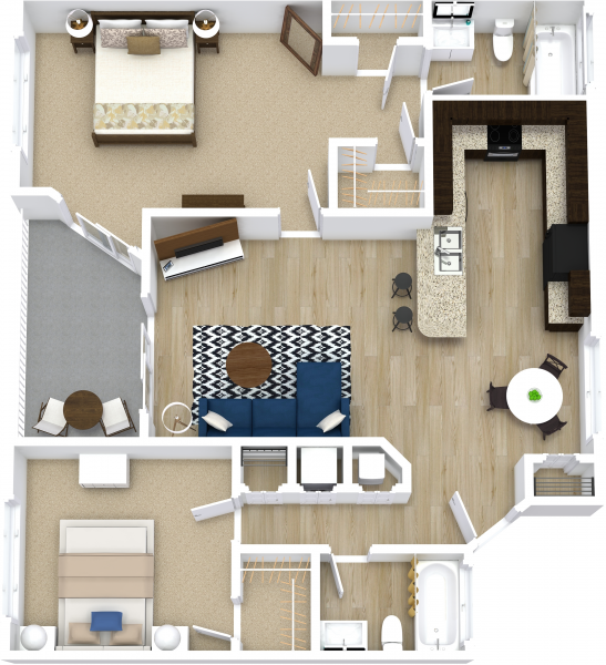 Two Bedroom Apartment - Atlantic Floorplan