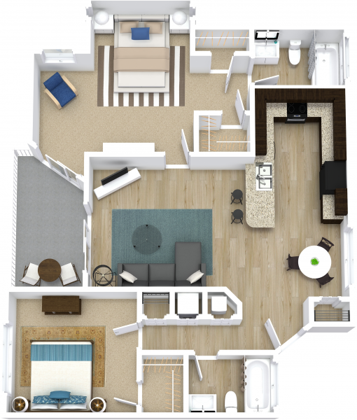 Two Bedroom Apartment - Biscayne Floorplan