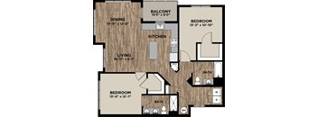 (B3) Two Bedrooms / Two Bathrooms Floor Plan at Arlo, Malvern